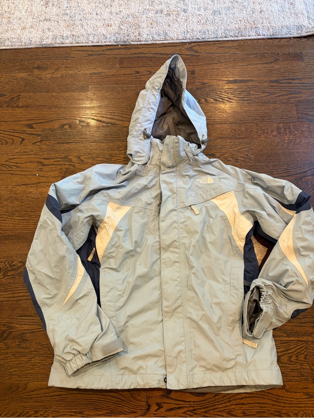 The North Face Women’s Light Gray Hooded Waterproof Jacket
